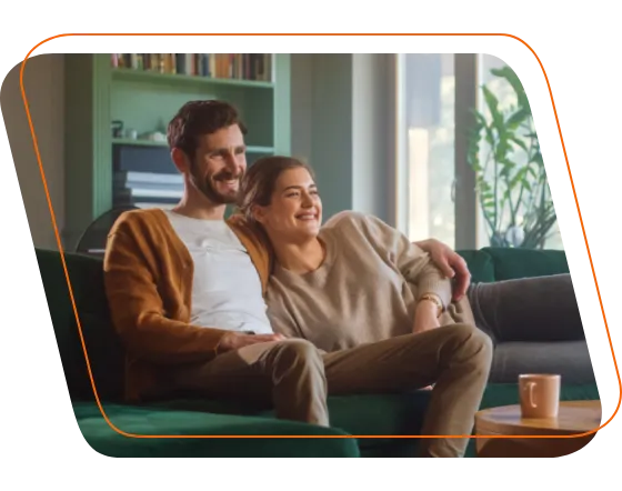 family enjoying optimum TV